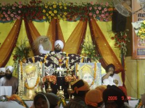 Parkash of Guru Granth Sahib with image of Hindu Deity Ram Chandar