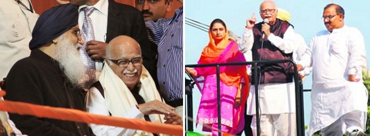 Badal and his Daughter in Law, Welcoming Hindu Militant Leaders's Rath Yatra to Panjab