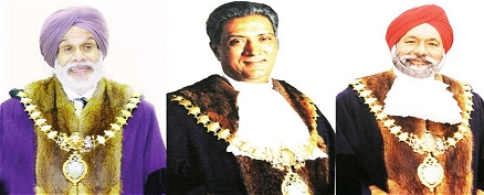 (Left to right) Local Anti-Sikh leaders of Leamington Spa  - Cllr Balvinder Gill, Cllr Balraj Dhesi and Cllr Mota Singh