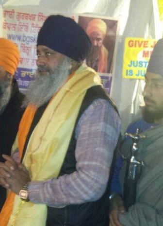Bhai Lal Singh, released on temporary bail, visting Bhai Gurbaksh Singh